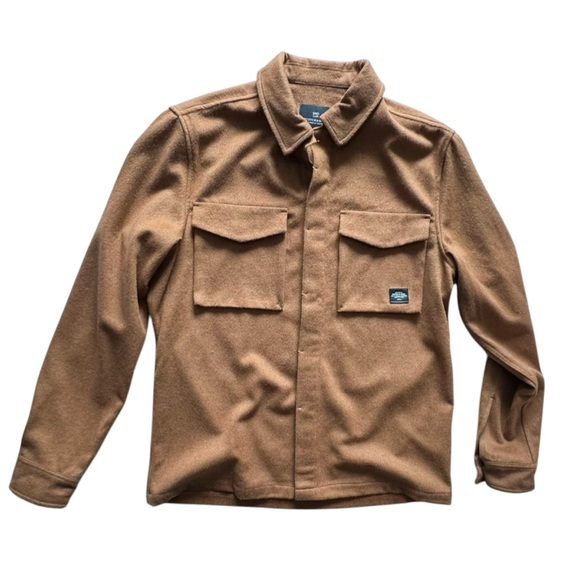 Scotch & Soda Wool Blend Brushed Button Down Over Shirt Jacket In Camel | LARGE - Picture 6 of 10